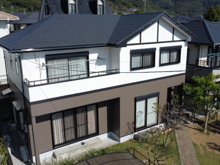 高知市春野町 n様邸 屋根塗装 外壁塗装工事 日本ペイントのパーフェクトシリーズで塗装しました