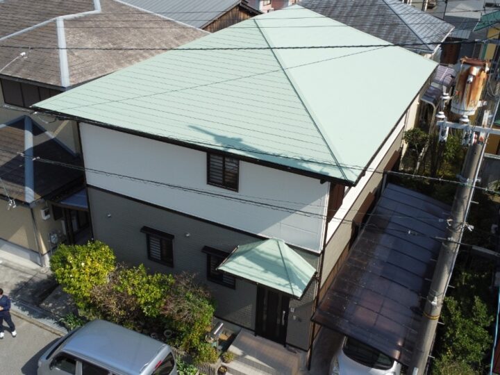 高知市みづきo様邸 屋根塗装 外壁塗装工事　イメージそのままで遮熱効果をプラスしました。