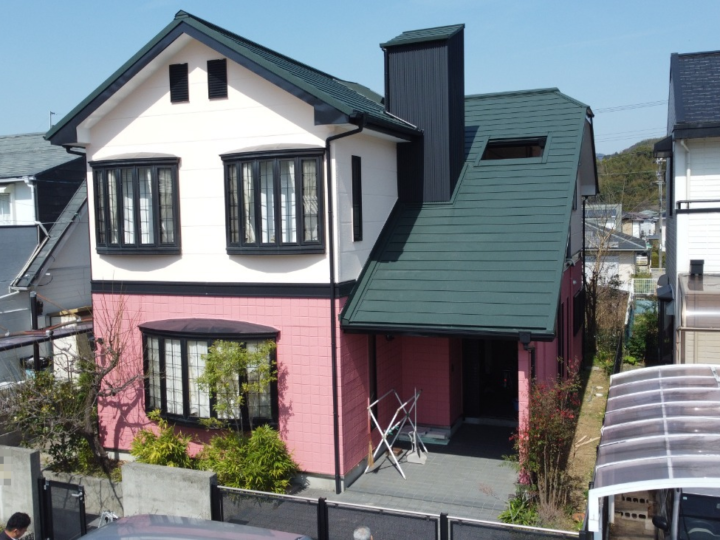 屋根をガルバリウムで軽量化😊👍いの町 i様邸 屋根葺き替え 外壁塗装工事