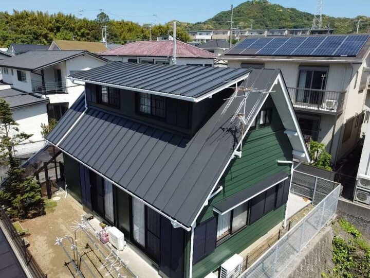 高知市 福井町 h様邸 屋根塗装 外壁塗装工事🏠緑のとてもお洒落な色に仕上がりました！　