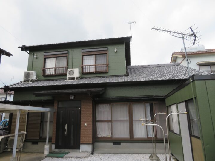 香美市 s様邸 外壁塗装工事🏠緑と茶系色の配色でお洒落な仕上がりに！！