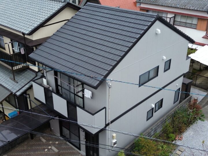 高知市 介良 n様邸 屋根塗装 外壁塗装工事🏠油性なのにシンナー臭がない最強塗料『グランデ無機』で塗り替えました(^^♪