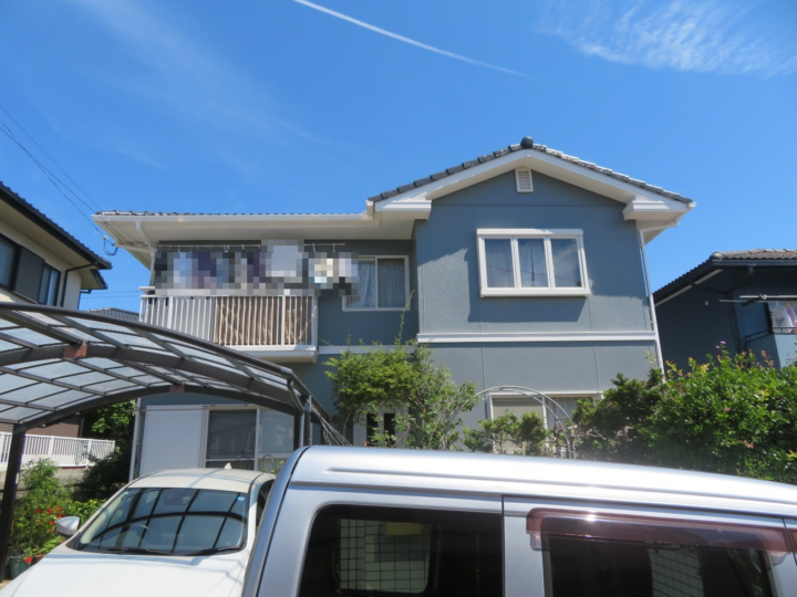 高知市 潮見台 i様邸 屋根塗装 外壁塗装工事🏠　青みがかったグレーが映える、上品な外観へリフレッシュ！