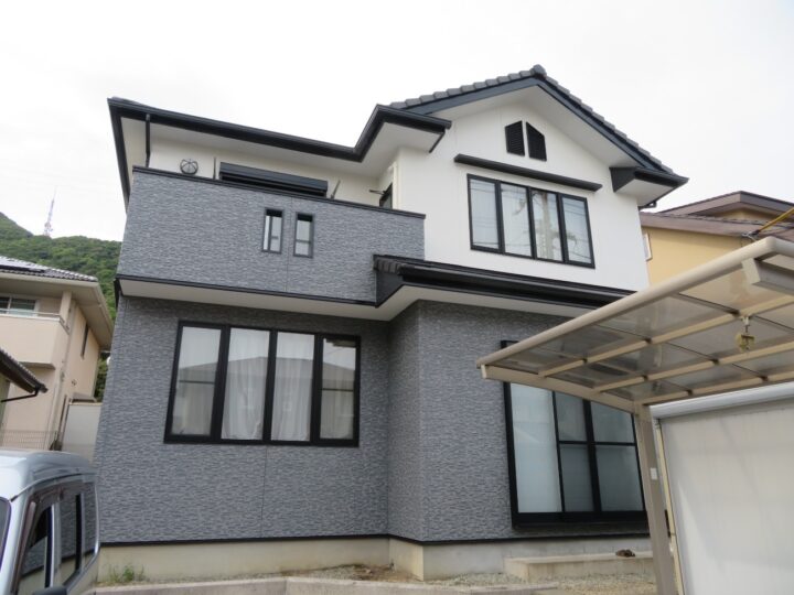高知市 春野町 n様邸 外壁塗装工事🏠　認定施工店によるWBアート多彩仕上げで高級感ある住まいへ！