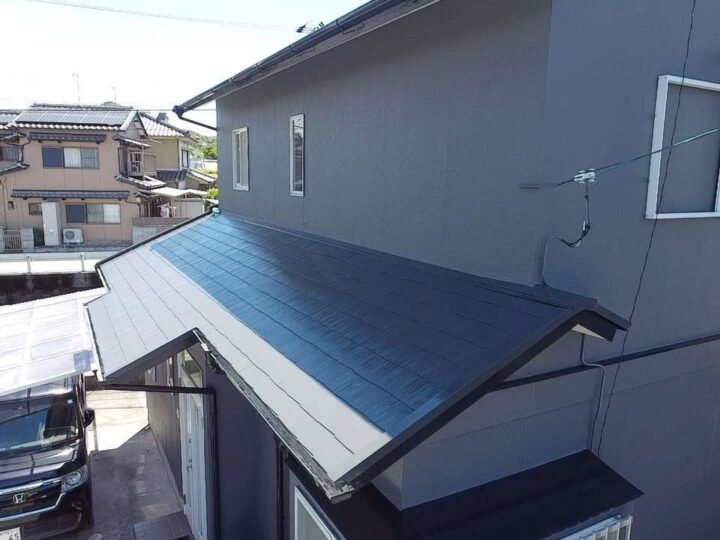 高知市 介良 a様邸 屋根塗装 外壁塗装工事🏠　グレーの外壁に白が映える上品な外観へ！