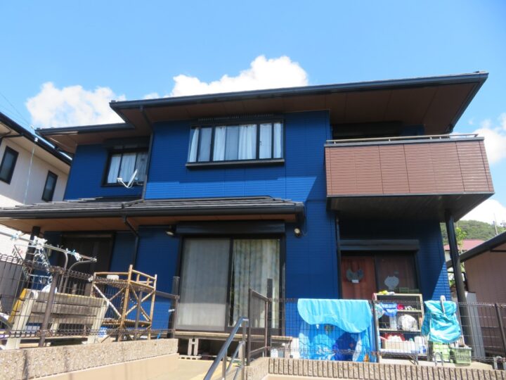 高知市 春野町 m様邸 外壁塗装工事🏠　こだわりの青色で、住まいの印象をガラッと一新！